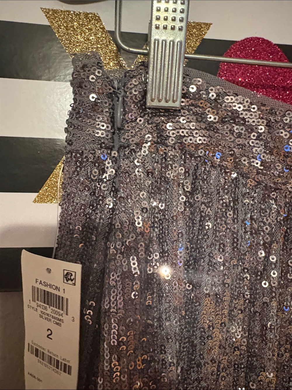 Sequin Maxi Skirt in Sparkling silver - Picture 3 of 4